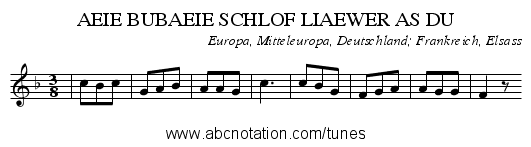 AEIE BUBAEIE SCHLOF LIAEWER AS DU - staff notation