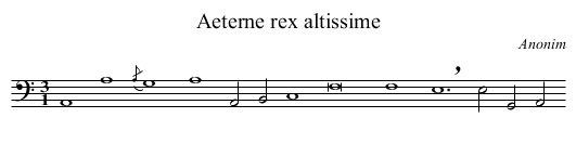 Aeterne rex altissime - staff notation