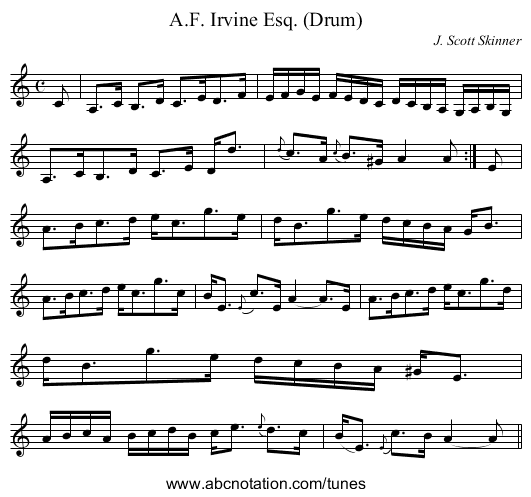 A.F. Irvine Esq. (Drum) - staff notation