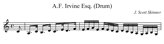 A.F. Irvine Esq. (Drum) - staff notation