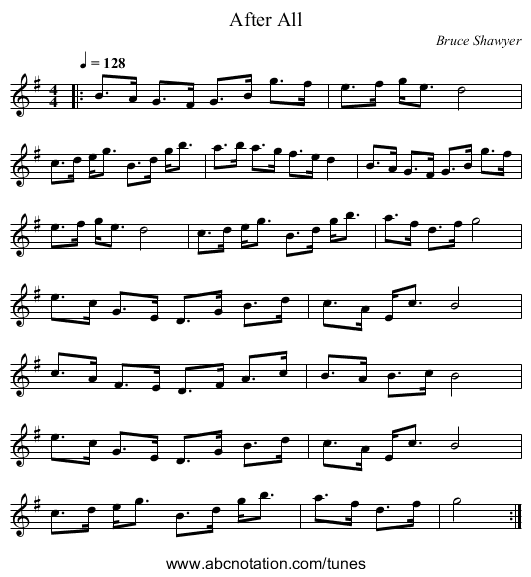 After All - staff notation