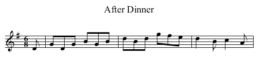 After Dinner - staff notation