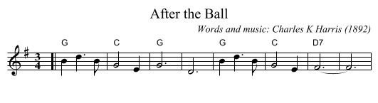 After the Ball - staff notation