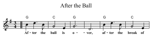 After the Ball - staff notation