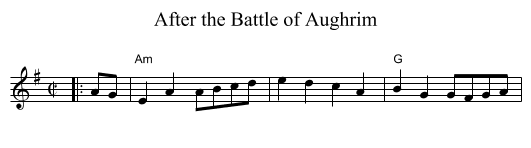 After the Battle of Aughrim - staff notation