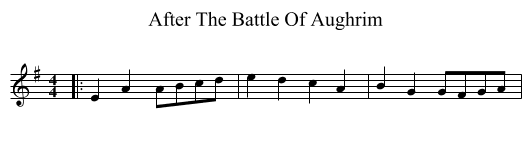 After The Battle Of Aughrim - staff notation