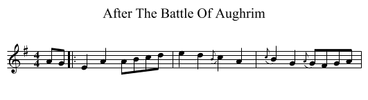 After The Battle Of Aughrim - staff notation