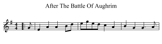 After The Battle Of Aughrim - staff notation