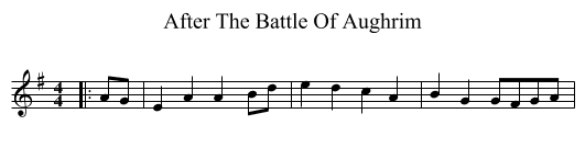 After The Battle Of Aughrim - staff notation