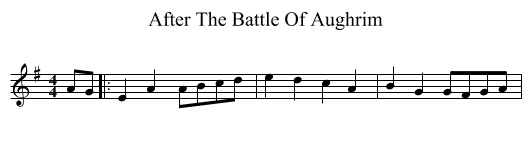 After The Battle Of Aughrim - staff notation