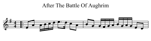 After The Battle Of Aughrim - staff notation
