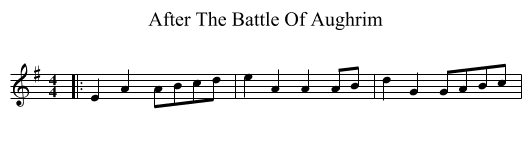 After The Battle Of Aughrim - staff notation