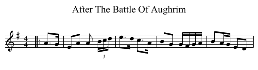 After The Battle Of Aughrim - staff notation