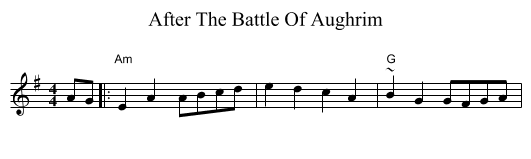 After The Battle Of Aughrim - staff notation