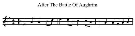 After The Battle Of Aughrim - staff notation