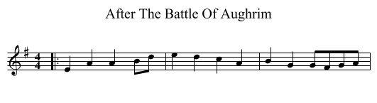 After The Battle Of Aughrim - staff notation