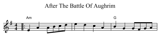 After The Battle Of Aughrim - staff notation