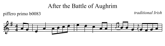 After the Battle of Aughrim - staff notation