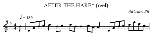 AFTER THE HARE* (reel) - staff notation