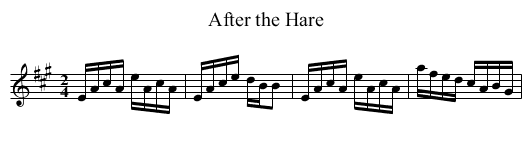 After the Hare - staff notation