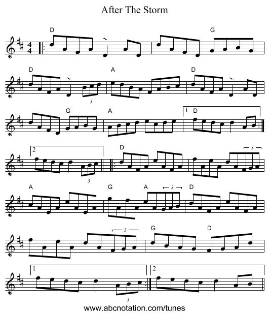 After The Storm - staff notation