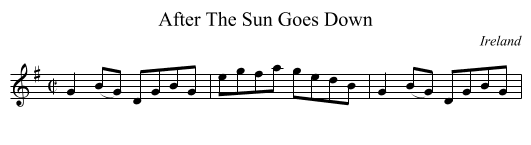After The Sun Goes Down - staff notation