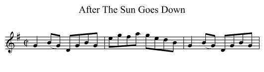 After The Sun Goes Down - staff notation