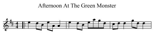 Afternoon At The Green Monster - staff notation