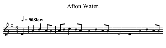 Afton Water. - staff notation