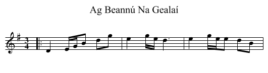 Ag Beannú Na Gealaí - staff notation