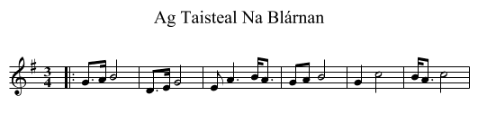 Ag Taisteal Na Blárnan - staff notation