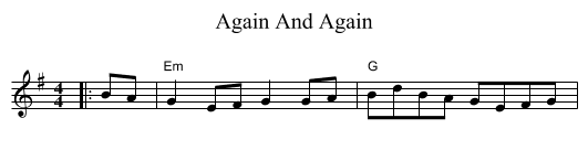 Again And Again - staff notation