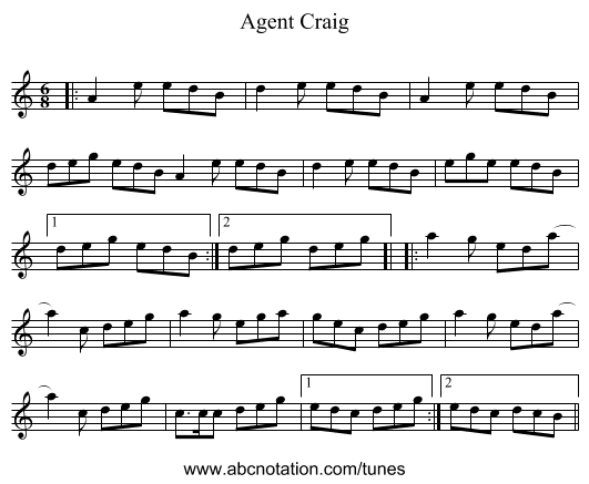 Agent Craig - staff notation