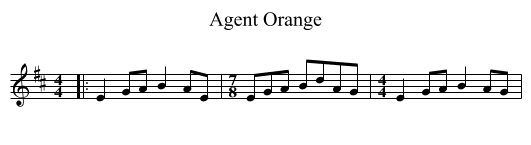 Agent Orange - staff notation