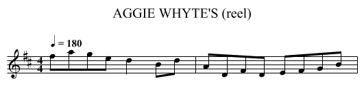 AGGIE WHYTE'S (reel) - staff notation