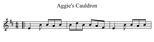 Aggie's Cauldron - staff notation