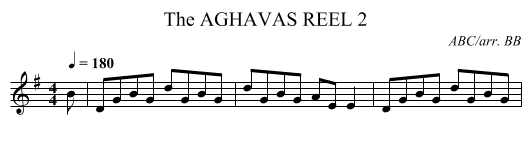 AGHAVAS REEL 2, The - staff notation
