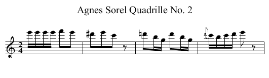 Agnes Sorel Quadrille No. 2 - staff notation
