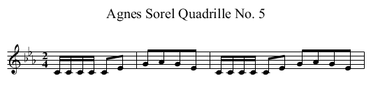 Agnes Sorel Quadrille No. 5 - staff notation