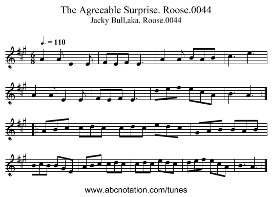 Agreeable Surprise. Roose.0044, The - staff notation
