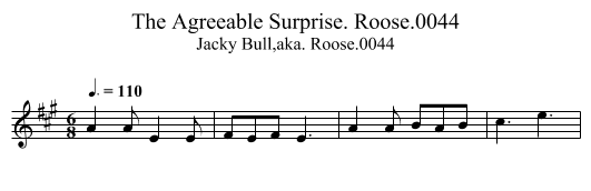 Agreeable Surprise. Roose.0044, The - staff notation
