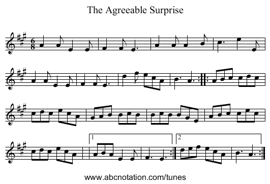 Agreeable Surprise, The - staff notation