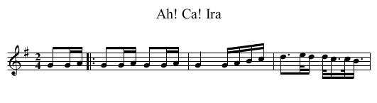 Ah! Ca! Ira - staff notation