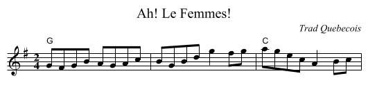 Ah! Le Femmes! - staff notation