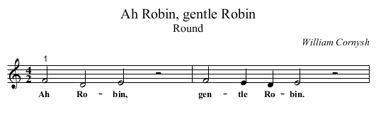 Ah Robin, gentle Robin - staff notation