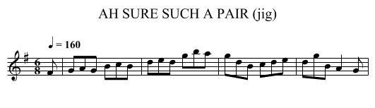 AH SURE SUCH A PAIR (jig) - staff notation
