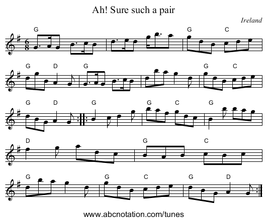 Ah! Sure such a pair - staff notation