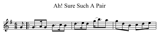 Ah! Sure Such A Pair - staff notation