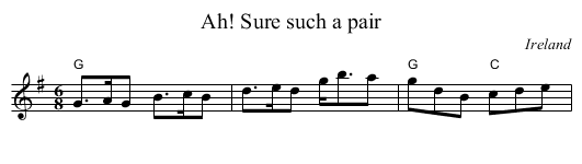 Ah! Sure such a pair - staff notation