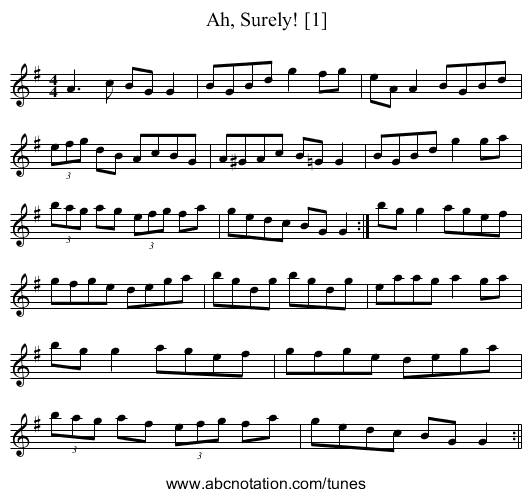 Ah, Surely! [1] - staff notation